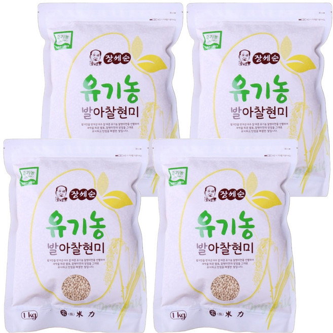 장세순 유기농 발아 찰현미, 1kg, 4개