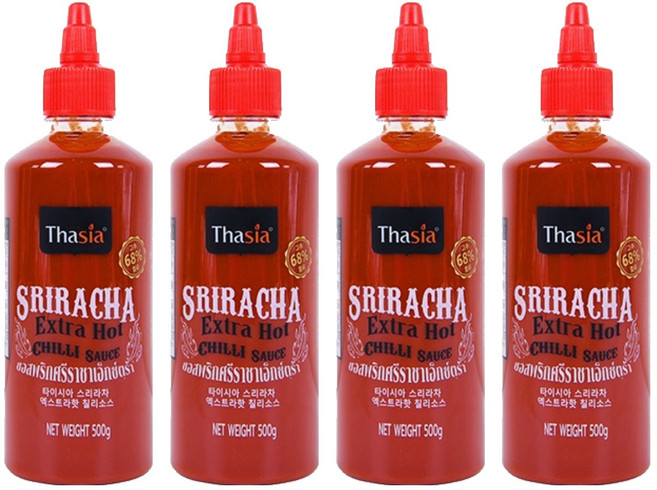 Thasia 是拉差特辣辣椒醬 辣椒含量68%, 4個, 500g