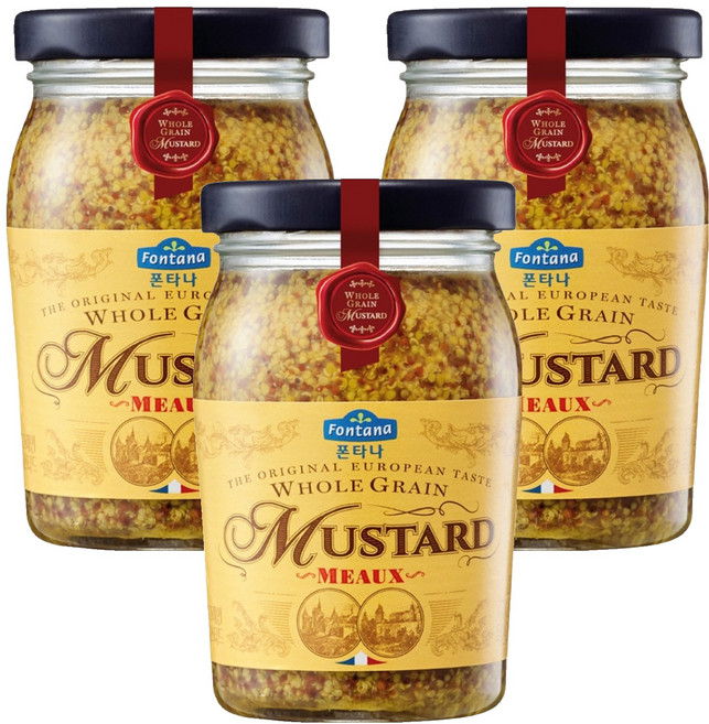 Fontana 全穀芥末籽醬, 200g, 3個