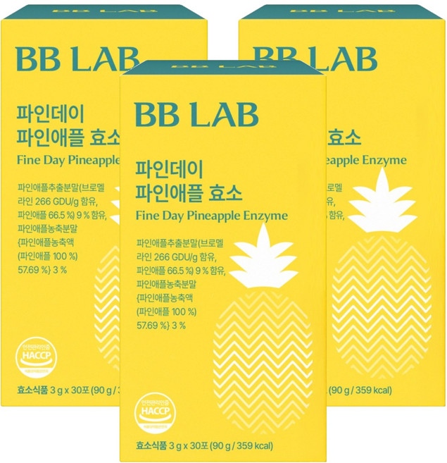 비비랩 뉴트리원 파인데이 파인애플 효소, 30회분, 3개