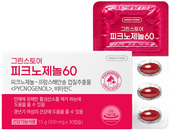 그린스토어 피크노제놀60 영양제 15g, 1개, 30정