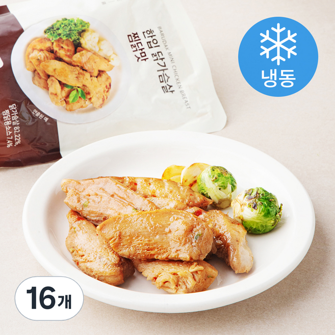 바르닭 한입 닭가슴살 찜닭맛 (냉동), 100g, 1개입, 16개