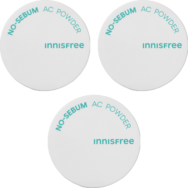 INNISFREE 台灣公司貨 無油無慮繽紛蜜粉2號 5g, 綠色, 3個