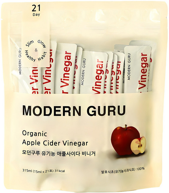 MODERN GURU 蘋果醋隨身包 21條, 1個, 315ml
