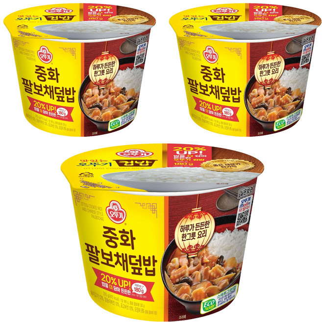 오뚜기 컵밥 중화팔보채덮밥, 310g, 3개