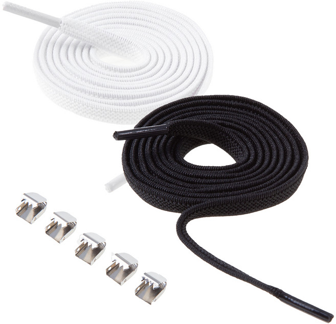 캐럿 무매듭 똑딱이 메탈 클립 고무줄 신발끈 (신발끈 8개입 4켤레용)