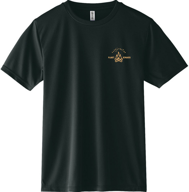 planet re:maker 中性款露營涼感短袖T恤, 黑色