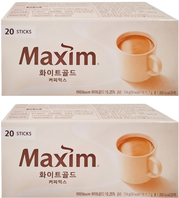 Maxim 麥心 白金經典三合一咖啡, 11.7g, 20條, 2盒