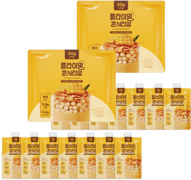 FLIMEAL 高蛋白奶昔隨身包 玉米片口味 7入, 2個, 315g