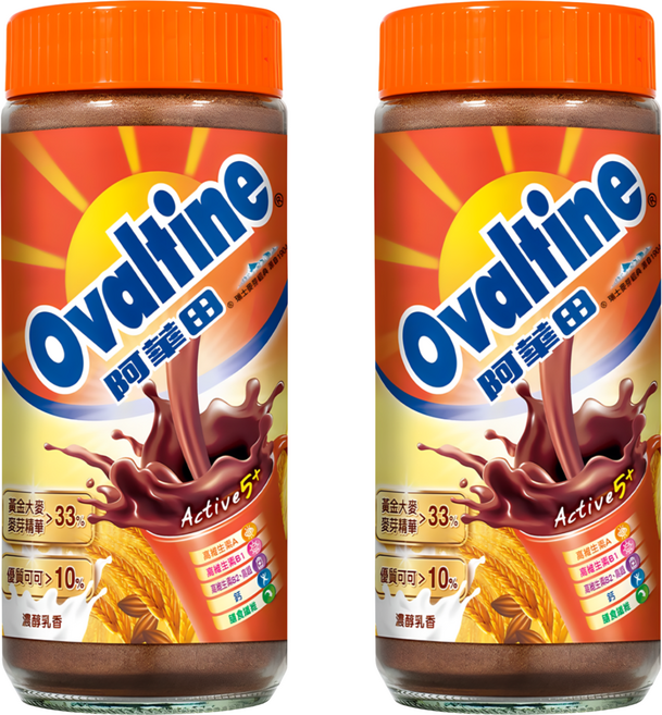 Ovaltine 阿華田 營養巧克力麥芽飲品, 400g, 1入, 2罐