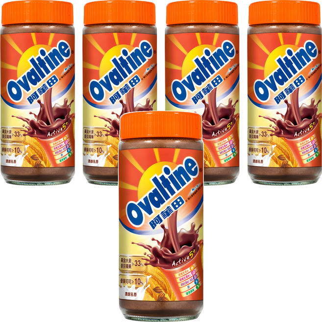 Ovaltine 阿華田 營養巧克力麥芽飲品, 400g, 1入, 5罐