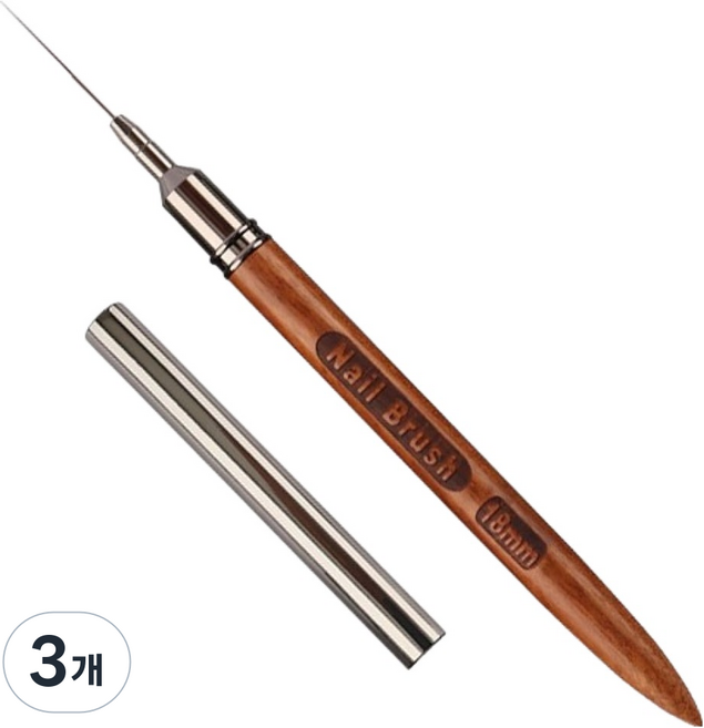퍼니네일 라인 브러쉬 KN-B3099, 3개, 혼합색상