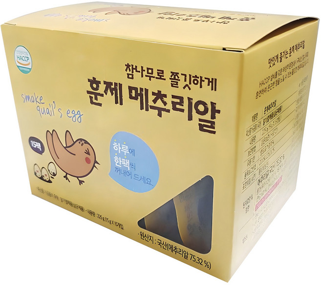행복담기 훈제 메추리알, 15g, 15개