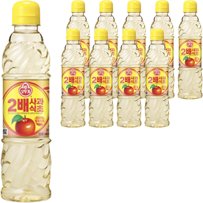 오뚜기 2배 사과식초, 500ml, 10개