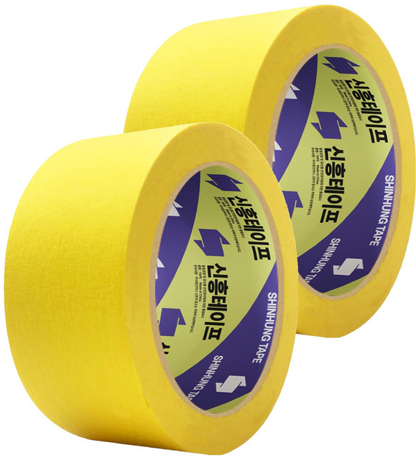 신흥테이프 마스킹 테이프 48mm x 40m 노랑, 2개