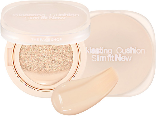 THE FACE SHOP 菲詩小舖 貼妝持久輕透氣墊粉餅 12g, 1個, V201 Apricot Beige