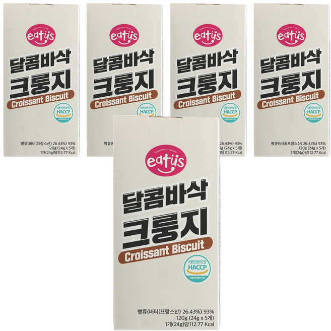 이더스 달콤바삭 크룽지 과자 5p, 120g, 5개