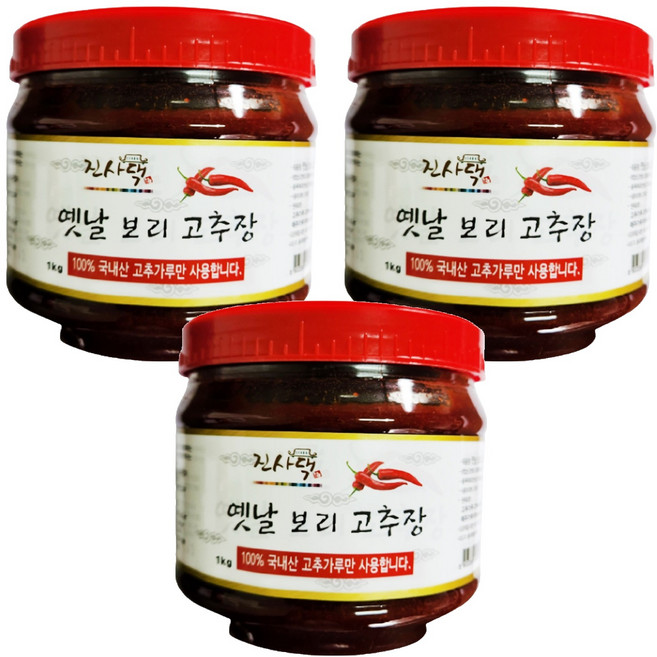 진사댁 옛날 보리 고추장, 1kg, 3개