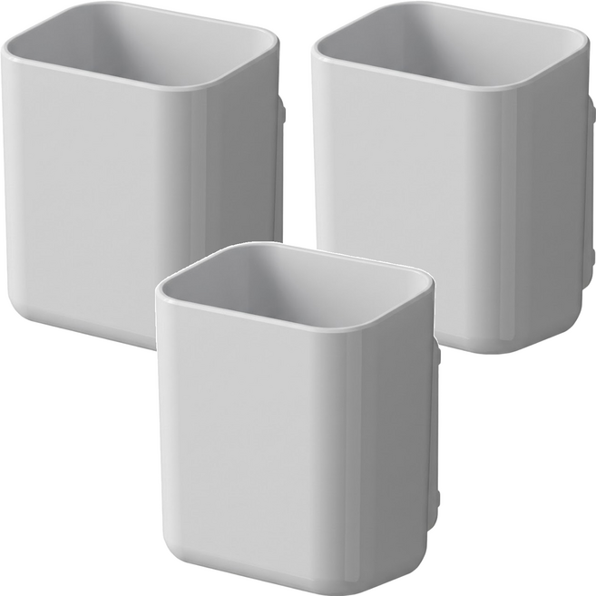 懶角落 小型壁掛置物架 10 x 9 x 6.7cm, 3個, 白色