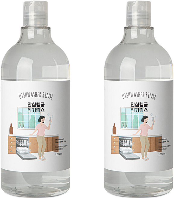 샤인메이커스 안심헹굼 식기세척기 린스, 1L, 2개
