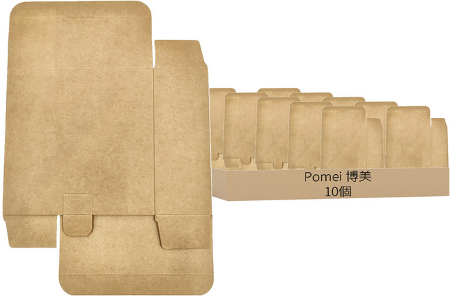 Pomei 博美 牛皮無印紙盒 10個, 牛皮紙棕色, 1包