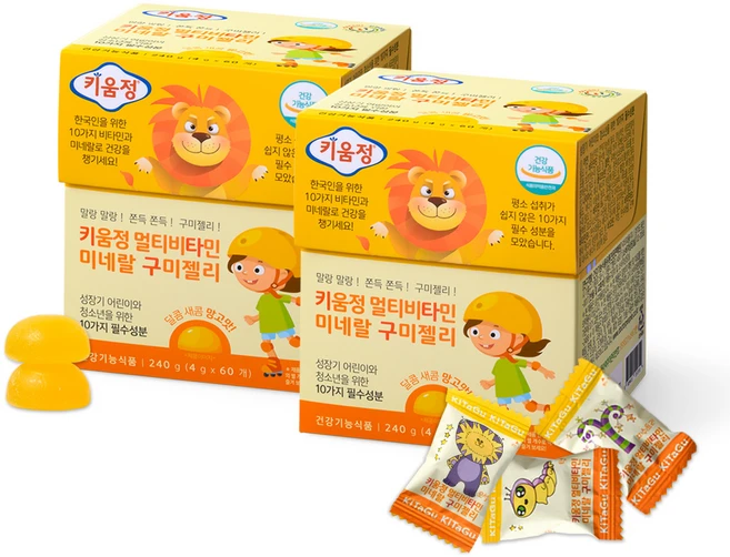 키움정 멀티 비타민 미네랄 구미 젤리, 60정, 2개 - 쿠팡