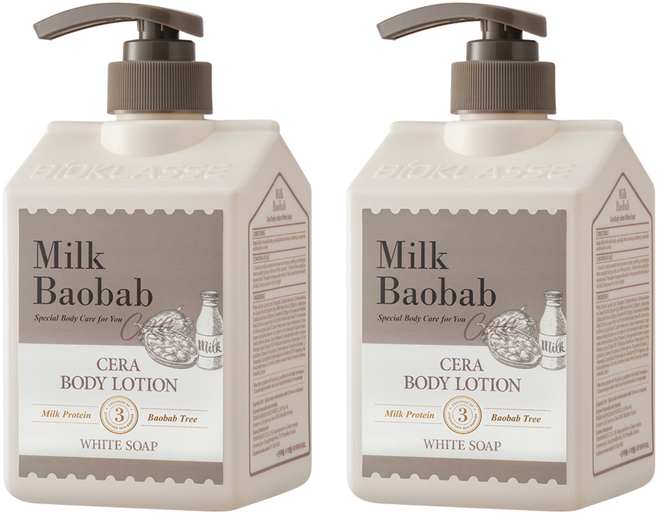 밀크바오밥 세라 바디로션 화이트솝, 600ml, 2개