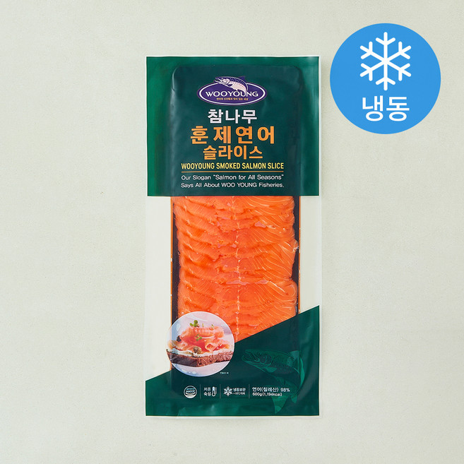 참나무 훈제 연어 슬라이스 (냉동), 1개, 600g