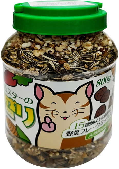PetBest 倉鼠的大補帖 綜合蔬菜飼料, 1罐, 800g