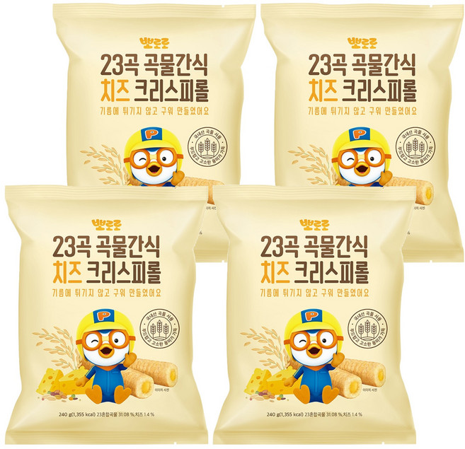 어니스트에프엔비 뽀로로 크리스피롤, 치즈맛, 240g, 4개