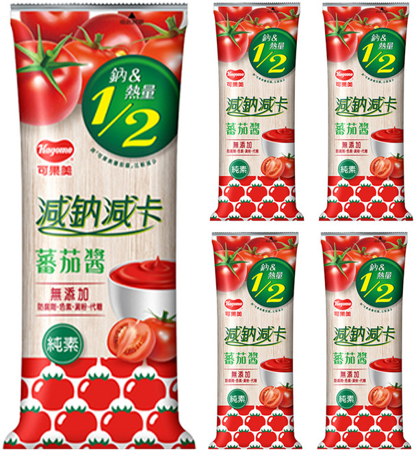 KAGOME 可果美 減鈉減卡蕃茄醬, 465g, 5瓶