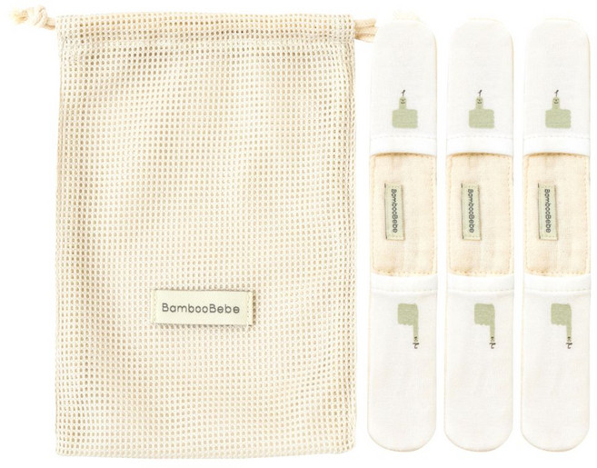Bamboo Bebe 細緻清潔手指刷 M, 潔淨白, 3入, 1套