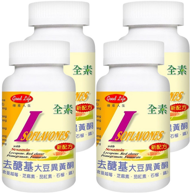 good Life 得意人生 去醣基大豆異黃酮, 60顆, 4罐