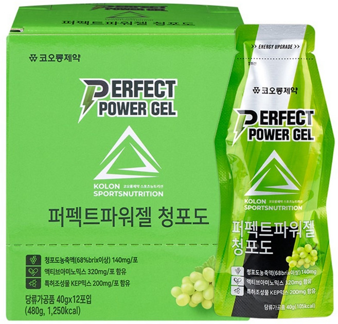 코오롱제약 퍼펙트 파워젤 청포도 12p, 1개, 480g