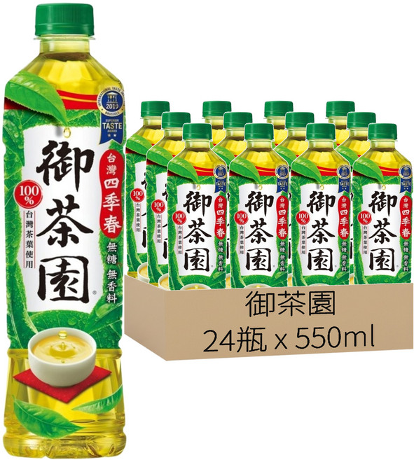 御茶園 台灣四季春 無糖, 550ml, 24瓶