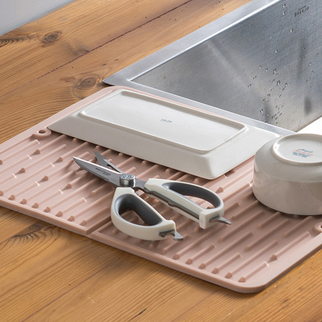 마리슈타이거 실리콘 접이식 드라잉 매트, 1단, PINK, 1개