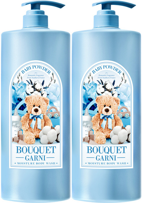 부케가르니 모이스처 바디워시 베이비파우더향, 1.5L, 2개