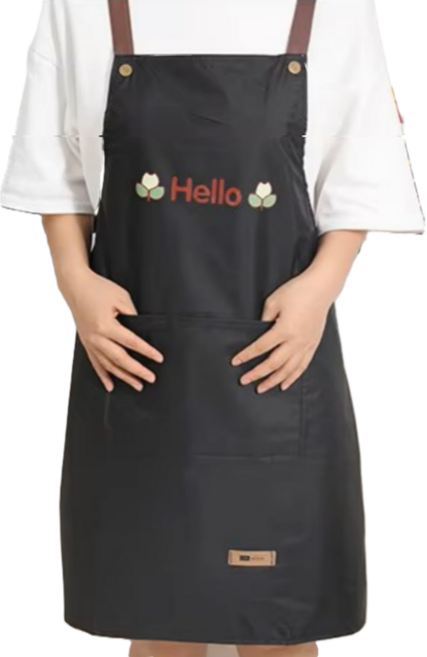 블룸 H타입 심플 방수 앞치마, 블랙, 1개