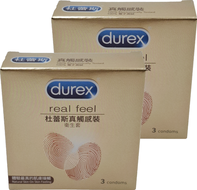 durex 杜蕾斯 真觸感裝保險套, 3個, 2盒