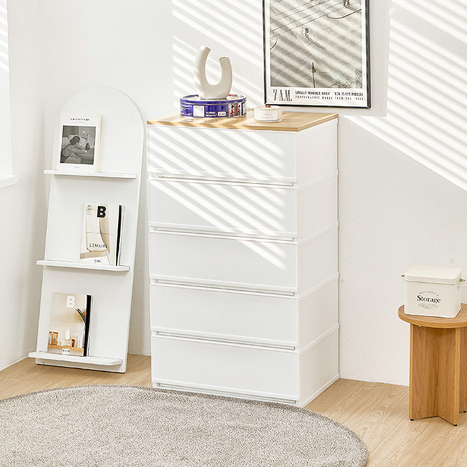 샤바스 컬러스토리 서랍장, 5단, 화이트