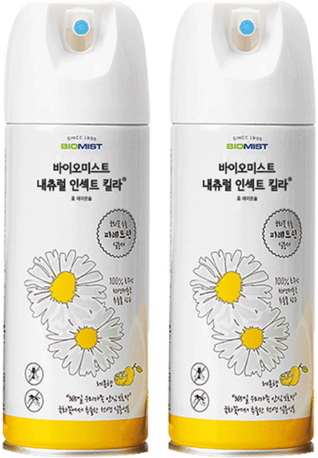 바이오미스트 내츄럴 인섹트 킬라 홈 에어로솔 살충제 레몬향, 2개