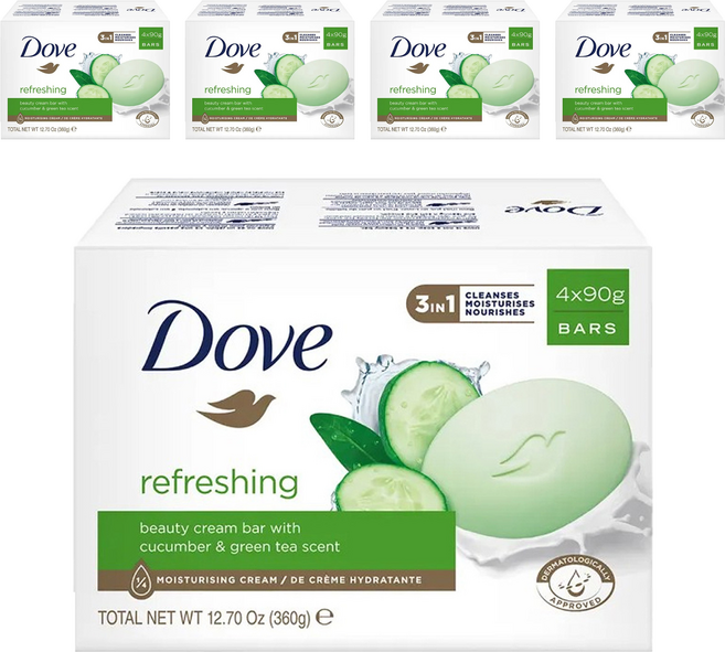 Dove 多芬 清爽水嫩潔膚皂 4入, 360g, 5盒