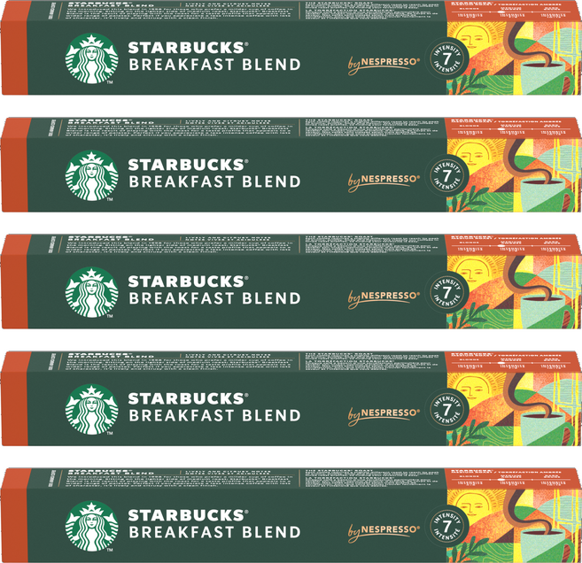 스타벅스 브랙퍼스트 블렌드 by 네스프레소 캡슐커피, 5.6g, 10개입, 5개