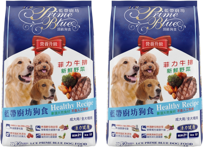 LCB 藍帶廚坊 成犬/全犬種用 乾飼料, 牛肉野菜, 15kg, 2袋