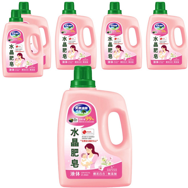 南僑水晶 水晶肥皂洗衣液體 櫻花百合, 2.4kg, 6桶