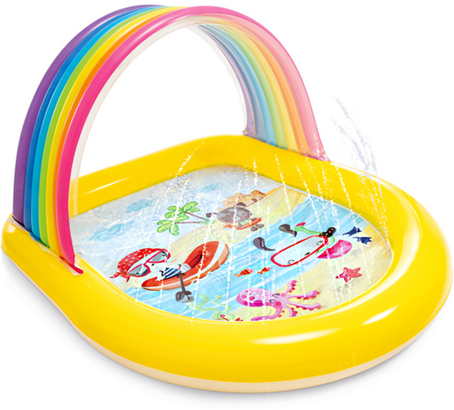 인텍스 레인보우 스프레이 유아 풀장 57156, 혼합색상, 1개