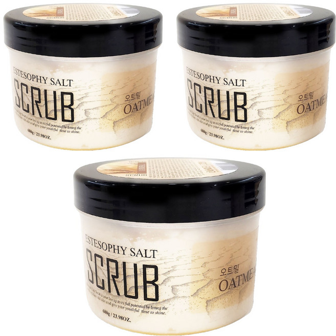 에스테소피 솔트 스크럽 오트밀향, 680g, 3개