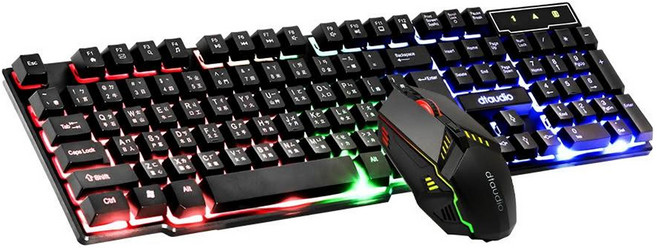 DTAudio 有線電競鍵盤滑鼠組 機械手感 懸浮鍵帽, 黑色, DTA-G200, 一般型