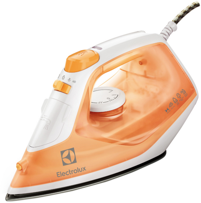 Electrolux 伊萊克斯 蒸氣熨斗 ESI4007 防沾黏底盤 可調節溫度, 橙色