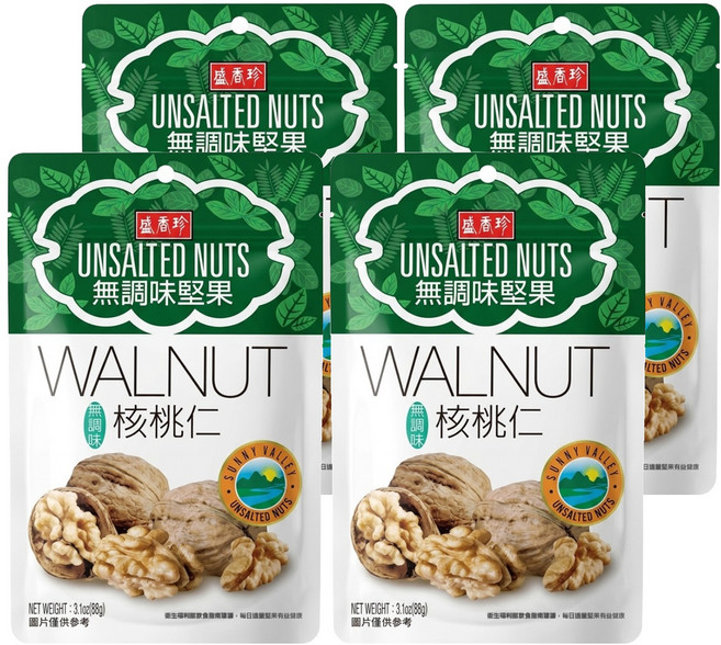 盛香珍 無調味核桃仁, 88g, 4包